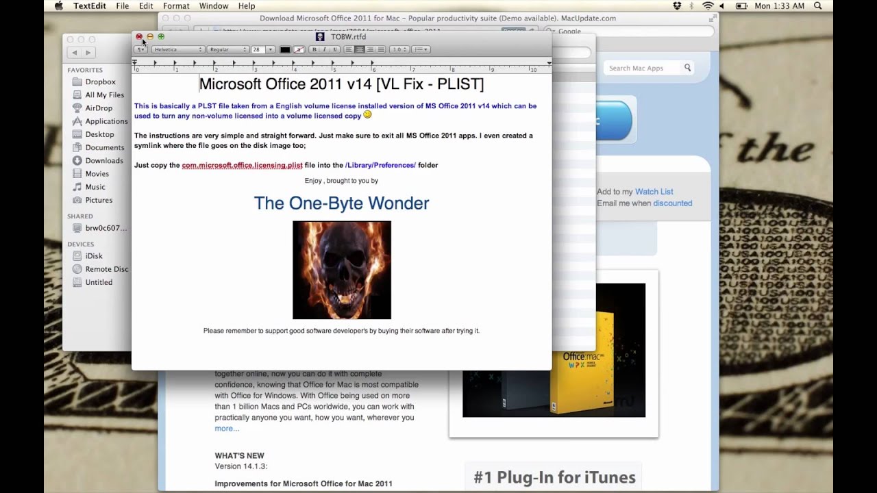 free 2011 office for mac product key